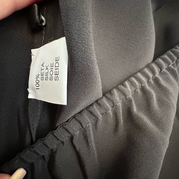 Rosamosario 100% Silk Crepe Palazzo Trousers Black Silk Palazzo Pajama Pant - Picture 5 of 14